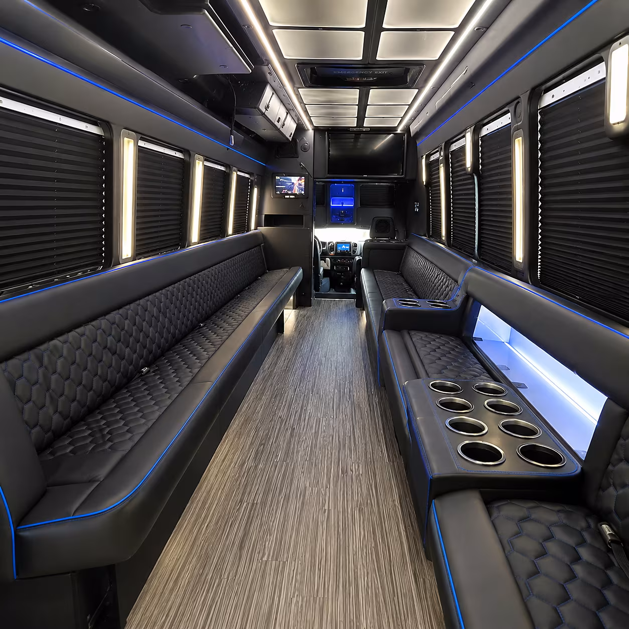 Mesquite Bachelor & Bachelorette Transportation party bus interior