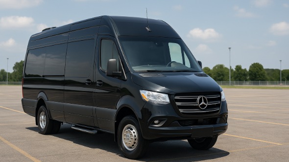 Exterior of Charter Bus Company Dallas's 14 Passenger Sprinter Limousine in Dallas