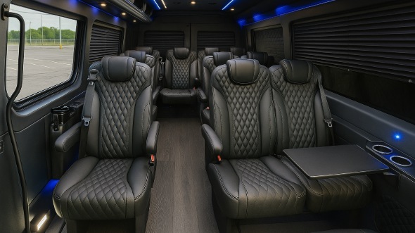 Interior of Charter Bus Company Mesquite's 15 Passenger Mini Bus in Mesquite