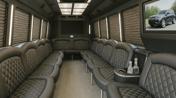 Interior of Mesquite Party Bus Company's 25 Passenger Party Bus in Mesquite