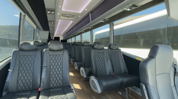 Interior of Charter Bus Company Mesquite's 28 Passenger Minibus in Mesquite