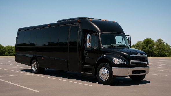 Exterior of Charter Bus Company Garland's 28 Passenger Party Bus in Garland