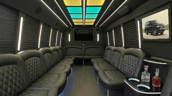 40 passenger party bus interior