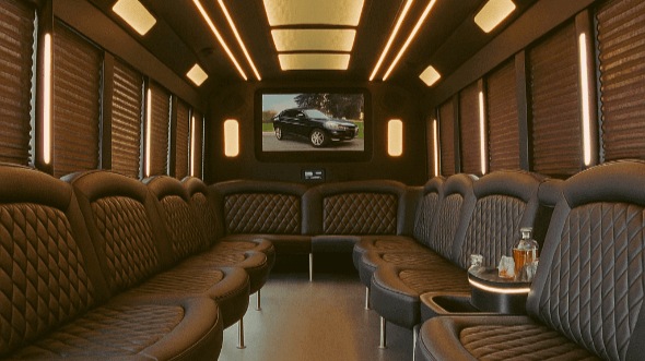 Interior of Mesquite Party Bus Company's 50 Passenger Party Bus in Mesquite