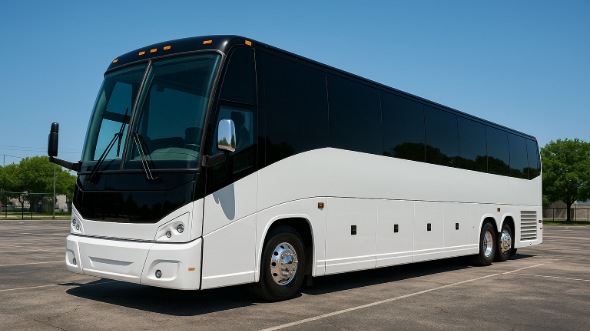 Exterior of Charter Bus Company Irving's 50 Passenger Party Bus in Irving