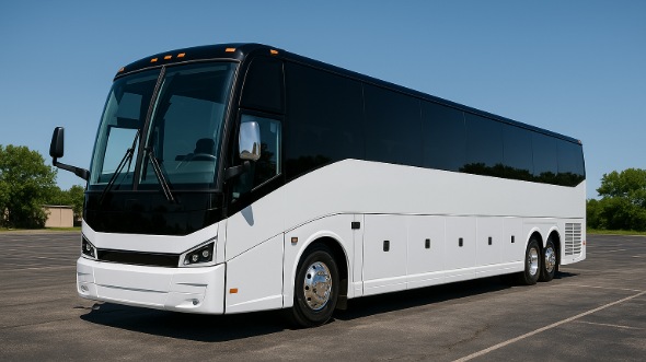 Exterior of Charter Bus Company Mesquite's 54 Passenger Charter Bus in Mesquite