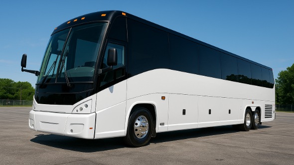 Exterior of Charter Bus Company Mesquite's 55 Passenger Charter Bus in Mesquite