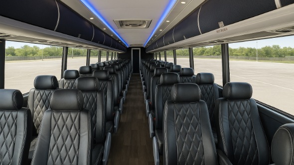 Interior of Charter Bus Company Mesquite's 56 Passenger Charter Bus in Mesquite