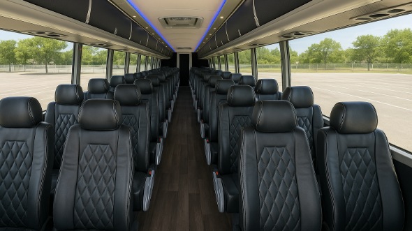 Interior of Charter Bus Company Mesquite's ADA Charter Bus in Mesquite