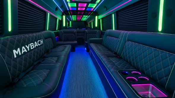 mesquite 20 passenger party bus inside